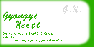 gyongyi mertl business card
